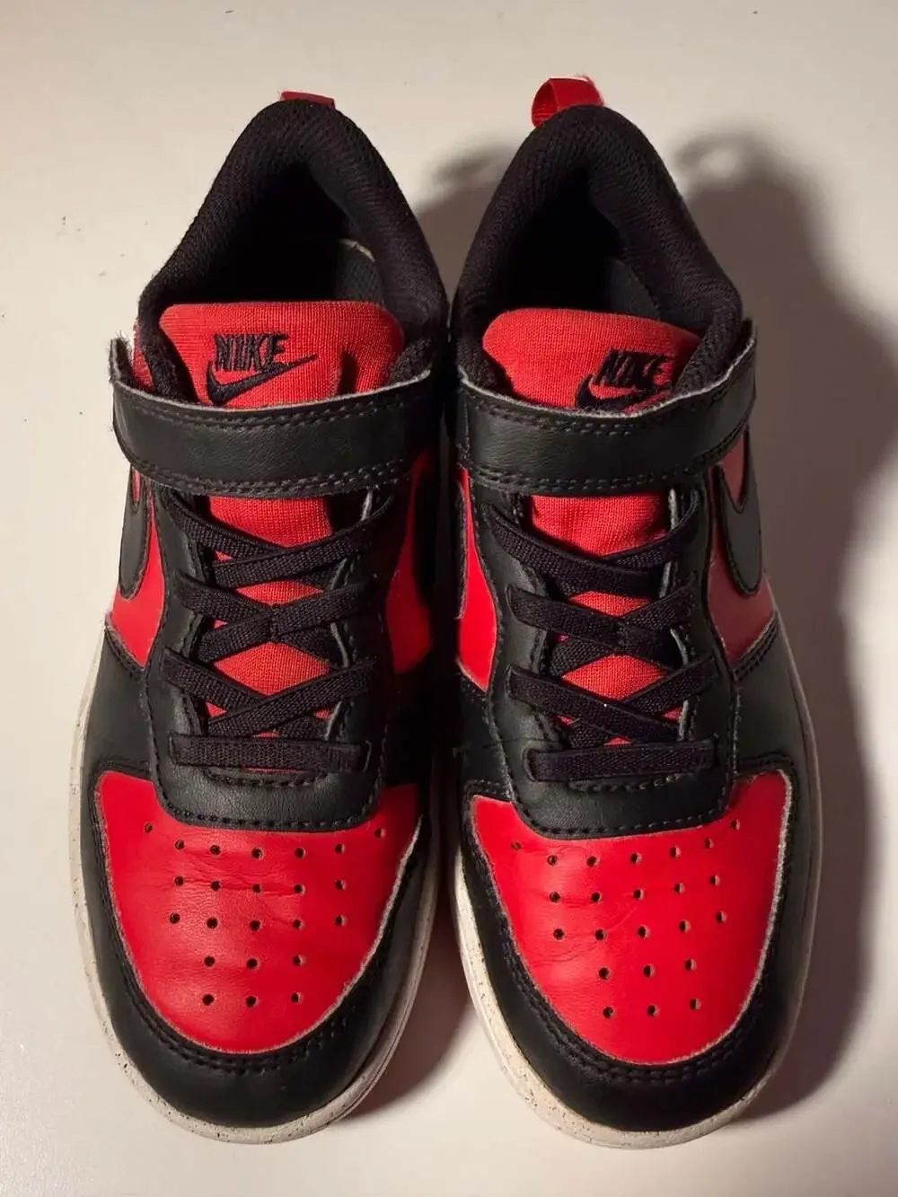 Nike Court Borough Low Recraft Kids' Preschool Sneakers Black and Red